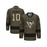 Pittsburgh Penguins #10 Ron Francis Green Salute to Service Stitched NHL Jersey