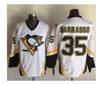 Pittsburgh Penguins #35 Tom Barrasso White CCM Throwback Stitched NHL Jersey