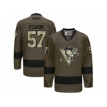 Pittsburgh Penguins #57 David Perron Green Salute to Service Stitched NHL Jersey