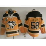 Pittsburgh Penguins #58 Kris Letang Gold Sawyer Hooded Sweatshirt Stitched NHL Jersey