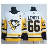 Pittsburgh Penguins #66 Mario Lemieux White Road Stitched Hockey Jersey