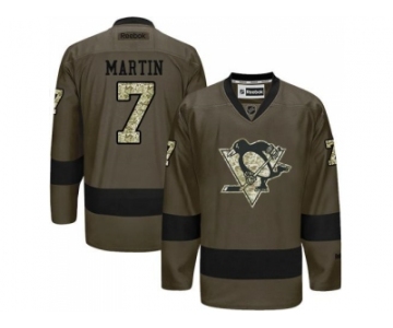 Pittsburgh Penguins #7 Paul Martin Green Salute to Service Stitched NHL Jersey