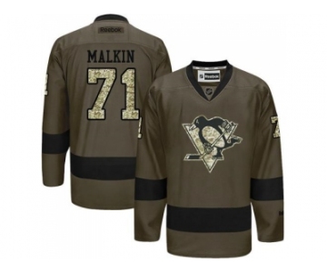 Pittsburgh Penguins #71 Evgeni Malkin Green Salute to Service Stitched NHL Jersey