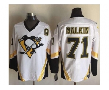 Pittsburgh Penguins #71 Evgeni Malkin White CCM Throwback Stitched NHL Jersey