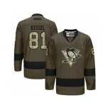 Pittsburgh Penguins #81 Phil Kessel Green Salute to Service Stitched NHL Jersey