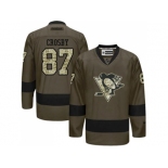 Pittsburgh Penguins #87 Sidney Crosby Green Salute to Service Stitched NHL Jersey