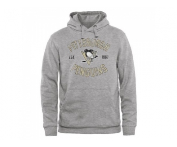 Pittsburgh Penguins Ash Heritage Pullover Hoodie