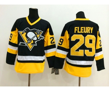 nhl jerseys pittsburgh penguins #29 fleury m&n black