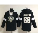 nhl jerseys pittsburgh penguins #66 lemieux black-white[pullover hooded sweatshirt]