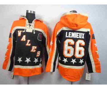 nhl jerseys pittsburgh penguins #66 lemieux orange-black[pullover hooded sweatshirt]