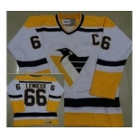 nhl jerseys pittsburgh penguins #66 lemieux white-yellow[patch C]