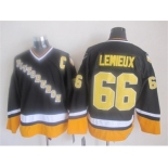 nhl jerseys pittsburgh penguins #66 mario lemieux black-yellow[new]