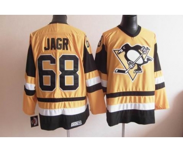 nhl jerseys pittsburgh penguins #68 jagr m&n yellow