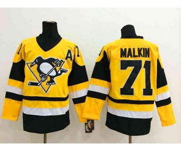 nhl jerseys pittsburgh penguins #71 malkin yellow[patch A]