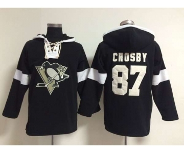 nhl jerseys pittsburgh penguins #87 crosby black-white[pullover hooded sweatshirt]