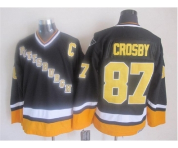 nhl jerseys pittsburgh penguins #87 crosby black-yellow[new]