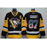 nhl jerseys pittsburgh penguins #87 crosby black[national flag version]][patch C]