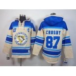 nhl jerseys pittsburgh penguins #87 crosby blue-cream[pullover hooded sweatshirt][patch C]