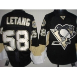 nhl pittsburgh penguins #58 letang black