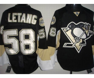 nhl pittsburgh penguins #58 letang black