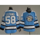 nhl pittsburgh penguins #58 letang blue