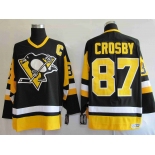 nhl pittsburgh penguins #87 crosby m&n black