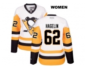 Women's Pittsburgh Penguins #62 Carl Hagelin Reebok White Away Premier Player Jersey