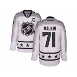 Women's Reebok Pittsburgh Penguins #71 Evgeni Malkin Authentic White Metropolitan Division 2017 All-Star NHL Jersey