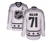 Women's Reebok Pittsburgh Penguins #71 Evgeni Malkin Authentic White Metropolitan Division 2017 All-Star NHL Jersey