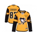 Women's Reebok Pittsburgh Penguins #87 Sidney Crosby Authentic Gold 2017 Stadium Series NHL Jersey