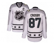 Women's Reebok Pittsburgh Penguins #87 Sidney Crosby Authentic White Metropolitan Division 2017 All-Star NHL Jersey