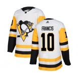 Youth Adidas Pittsburgh Penguins #10 Ron Francis Authentic White Away NHL Jersey