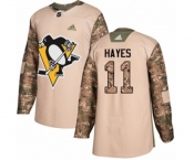 Youth Adidas Pittsburgh Penguins #11 Jimmy Hayes Authentic Camo Veterans Day Practice NHL Jersey