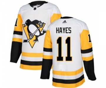 Youth Adidas Pittsburgh Penguins #11 Jimmy Hayes Authentic White Away NHL Jersey