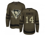 Youth Adidas Pittsburgh Penguins #14 Chris Kunitz Green Salute to Service Stitched NHL Jersey