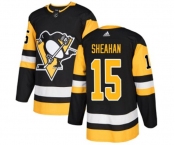 Youth Adidas Pittsburgh Penguins #15 Riley Sheahan Authentic Black Home NHL Jersey