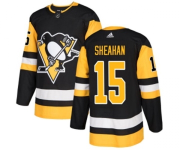 Youth Adidas Pittsburgh Penguins #15 Riley Sheahan Authentic Black Home NHL Jersey