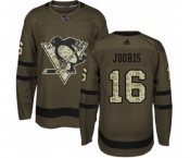 Youth Adidas Pittsburgh Penguins #16 Josh Jooris Authentic Green Salute to Service NHL Jersey