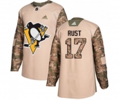 Youth Adidas Pittsburgh Penguins #17 Bryan Rust Authentic Camo Veterans Day Practice NHL Jersey