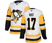 Youth Adidas Pittsburgh Penguins #17 Bryan Rust Authentic White Away NHL Jersey