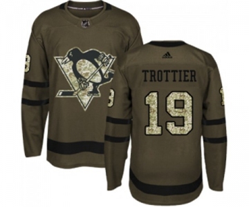 Youth Adidas Pittsburgh Penguins #19 Bryan Trottier Authentic Green Salute to Service NHL Jersey