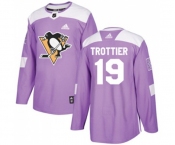 Youth Adidas Pittsburgh Penguins #19 Bryan Trottier Authentic Purple Fights Cancer Practice NHL Jersey