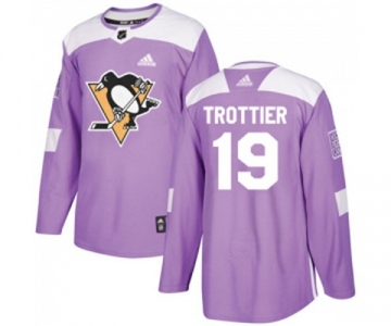 Youth Adidas Pittsburgh Penguins #19 Bryan Trottier Authentic Purple Fights Cancer Practice NHL Jersey