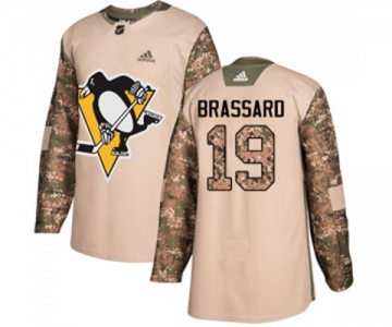 Youth Adidas Pittsburgh Penguins #19 Derick Brassard Authentic Camo Veterans Day Practice NHL Jersey