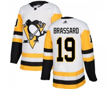 Youth Adidas Pittsburgh Penguins #19 Derick Brassard Authentic White Away NHL Jersey