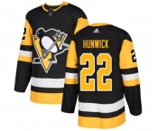 Youth Adidas Pittsburgh Penguins #22 Matt Hunwick Authentic Black Home NHL Jersey