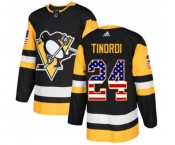 Youth Adidas Pittsburgh Penguins #24 Jarred Tinordi Authentic Black USA Flag Fashion NHL Jersey