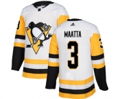 Youth Adidas Pittsburgh Penguins #3 Olli Maatta Authentic White Away NHL Jersey