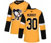 Youth Adidas Pittsburgh Penguins #30 Matt Murray Authentic Gold Alternate NHL Jersey