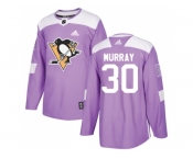 Youth Adidas Pittsburgh Penguins #30 Matt Murray Purple Authentic Fights Cancer Stitched NHL Jersey